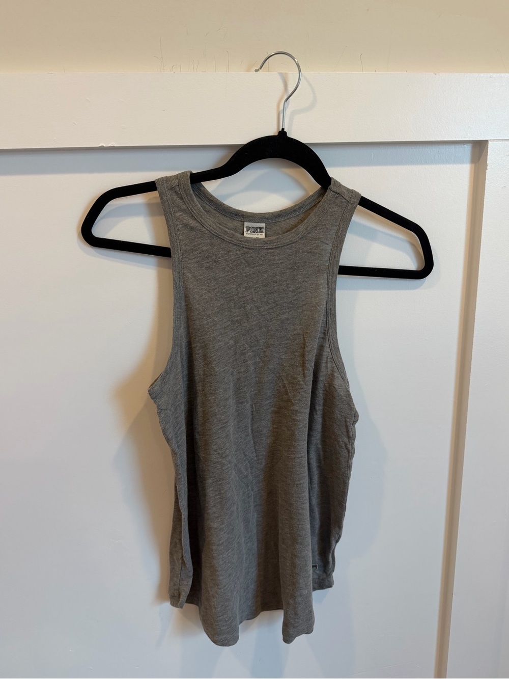 VS PINK Gray Sleeveless Ribbed Tank Top